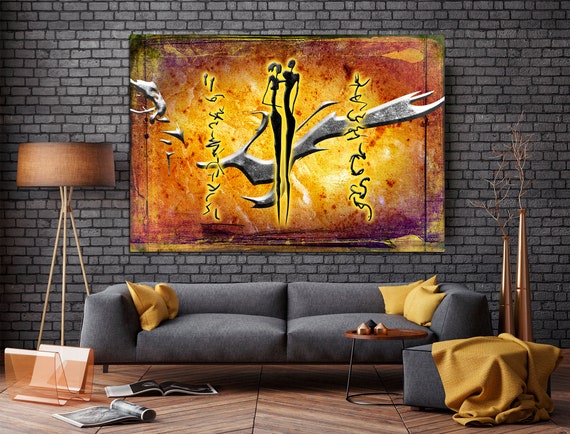 African Love Canvas Print: Ethnic Wall Art, Modern Home Decor