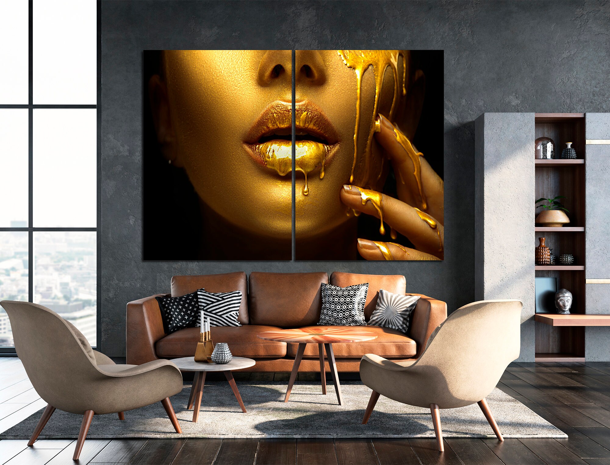 African American art Black gold woman art African wall art Etsy