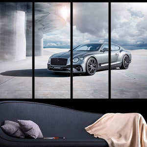 Bentley Continental Canvas Extra Large Wall Art Bentley Print Boys Room Poster Bentley Wall Art Bentley Art Canvas