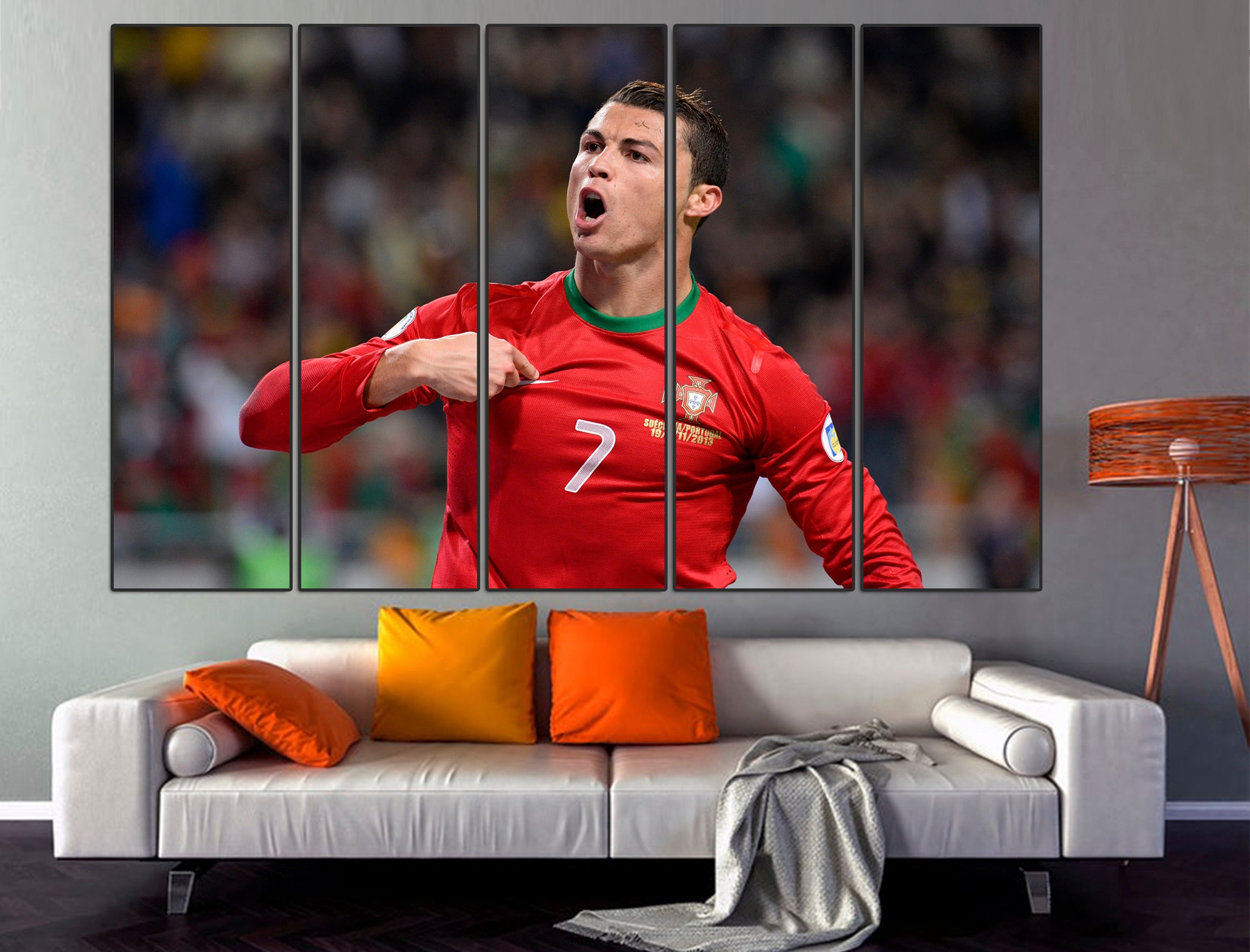 embargo brændt ideologi Portugal Striker Cristiano Ronaldo Canvas Art CR7 Poster - Etsy