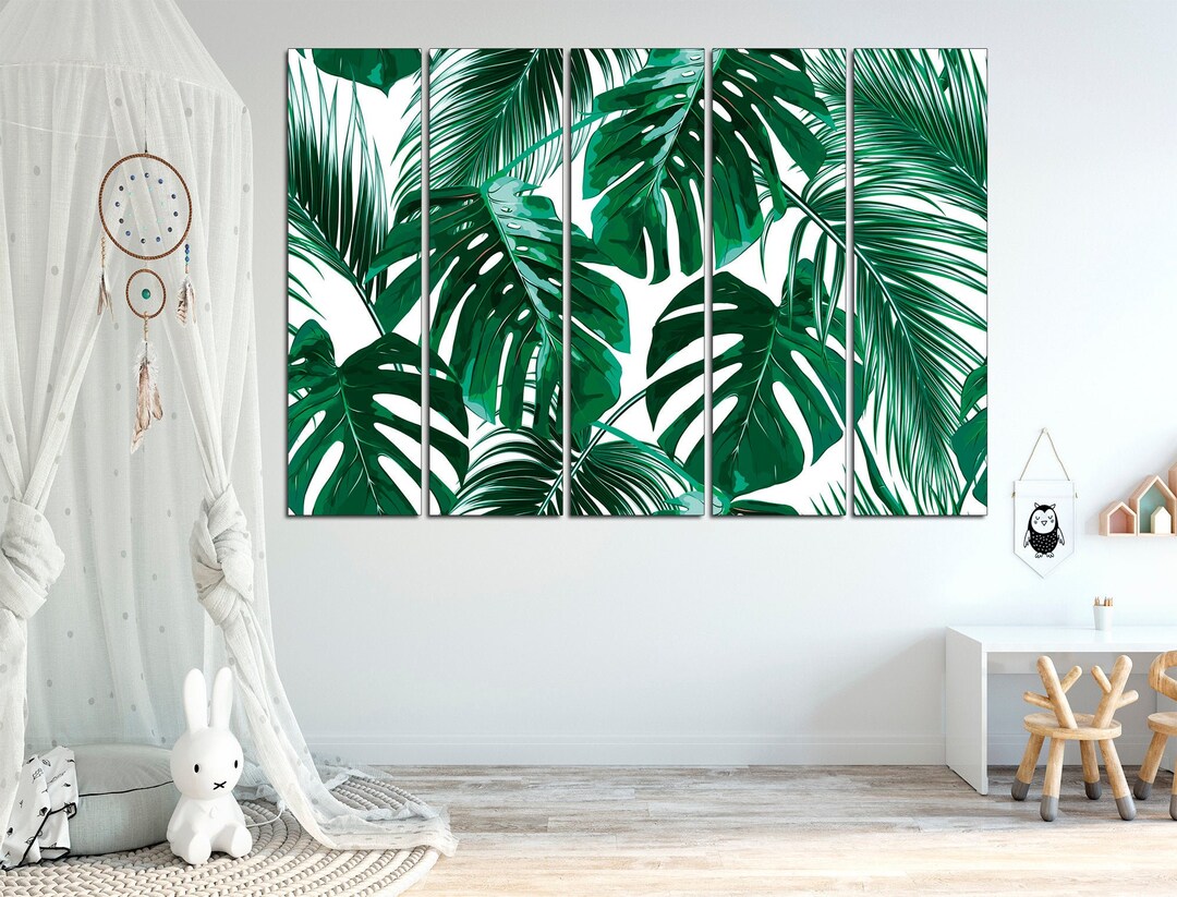 Tropical Palm Leaves Wall Art Palm Leaf Wall Art Canvas Print - Etsy