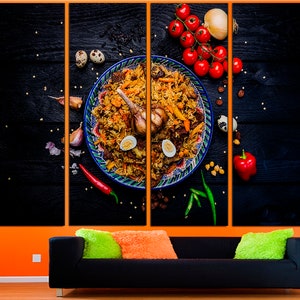 Kitchen wall decor Extra large kitchen print Restaurant decor Dining room wall art African food Healthy eating