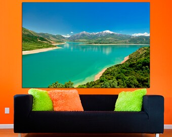 Mountain Lake Canvas Print: Rocky Mountain Landscape Wall Art