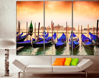 Venice Gondola Canvas Print: Saint Mark Square Cityscape Wall Art