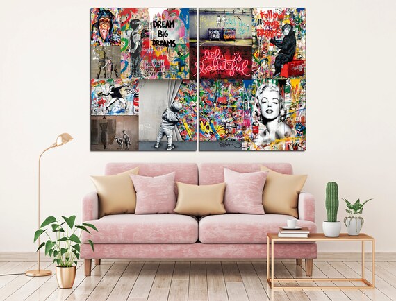 Collage Pop Art Print Graffiti Street Art Collage Graffiti Print Collage Wall Art Contemporary Art Print Modern Wall Art Colorful Poster - Etsy Canada
