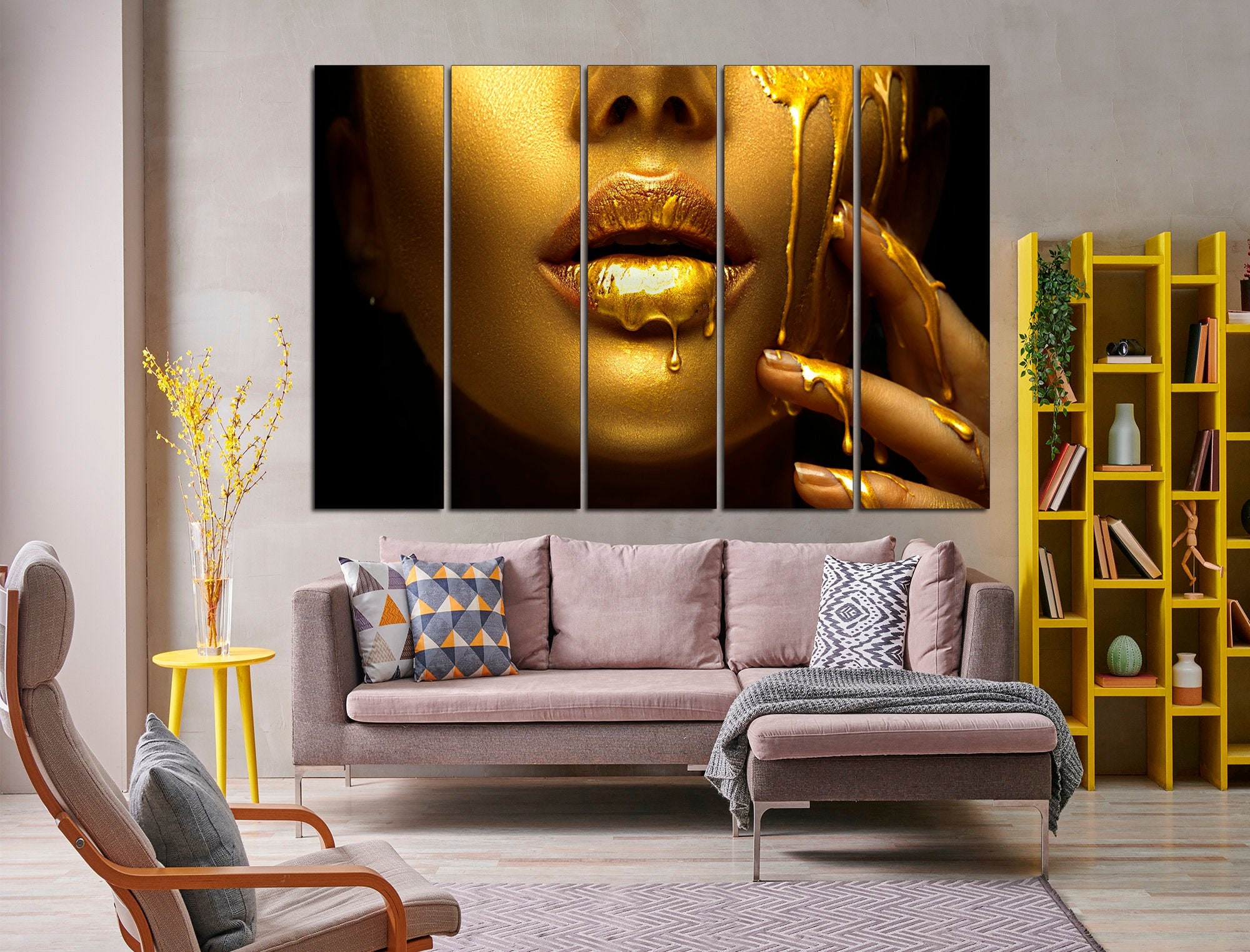 African American Art Black Gold Woman Art African Wall Art - Etsy