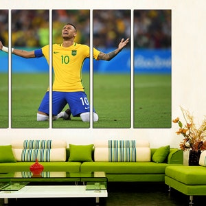 Neymar Canvas Print: Emotional Football Art, Home Decor