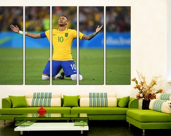 Neymar Canvas Print: Emotional Football Art, Home Decor