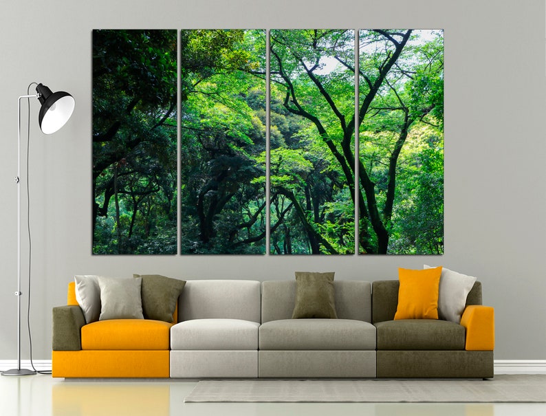 Beautiful Forest Canvas Print Trees Wall Decor Large Tree Art Etsy