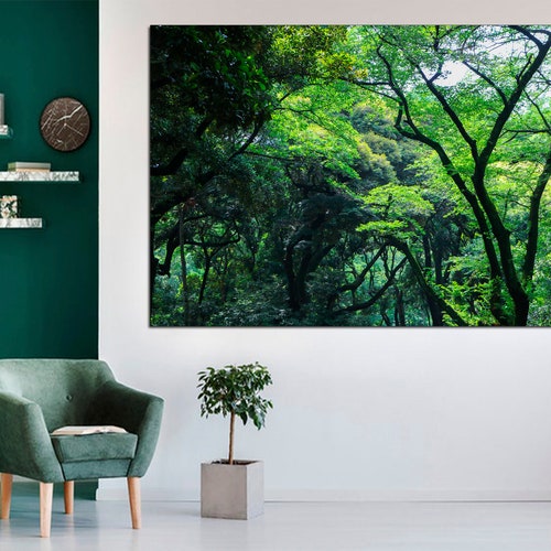 Beautiful Forest Canvas Print Trees Wall Decor Large Tree Art Etsy