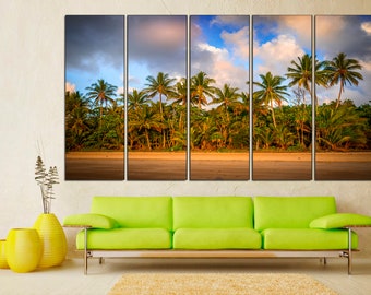 Palm Tree Canvas Art: Beach Tropical Decor, Large Print