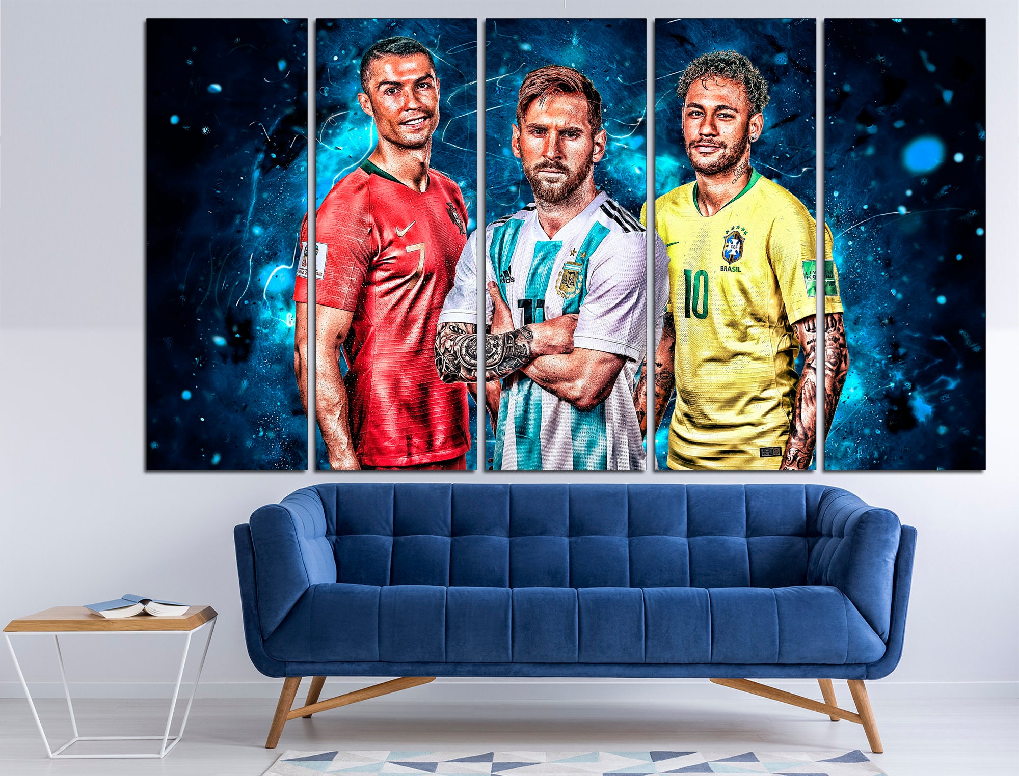 Messi Art Wall Their Soccer Print of Idols Poster Best Ronaldo - Art Legends Decor Strikers Children Soccer Decor Nursery Countries Neymar of Etsy