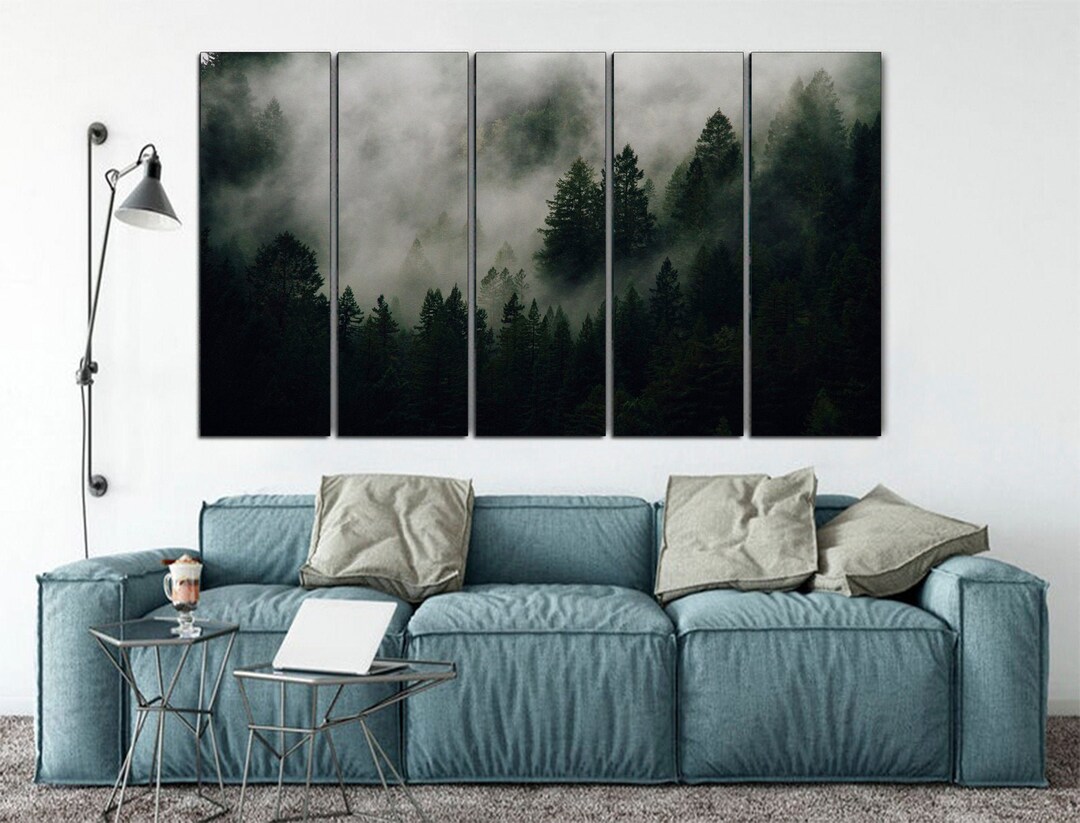 Misty Forest Canvas Art Print: Nature Landscape Wall Decor - Etsy