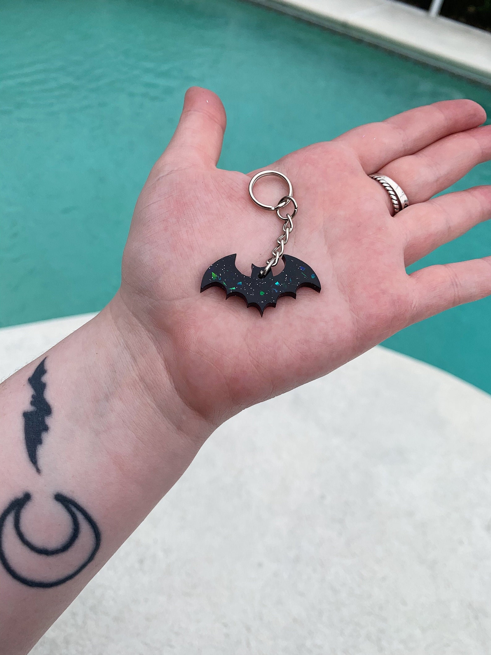 Customizable Small Bat Keychain Etsy