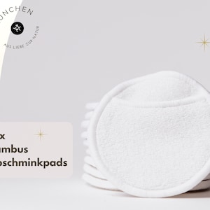 10 soft washable make-up removal pads made of bamboo. With finger pockets! Lint-free, for sensitive skin, zero waste gift