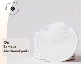 10 weiche Abschminkpads waschbar aus Bambus. Mit Fingertaschen! Fusselfrei, für empfindliche Haut, Zero Waste Geschenk Weihnachten