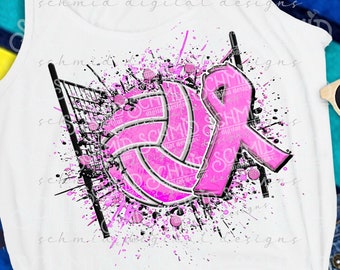 VOLLEYBALL,  BREASt Cancer VOLLeyball team PNG /pink out VOLLeyball PNG / breast cancer png/ breast cancer shirt design