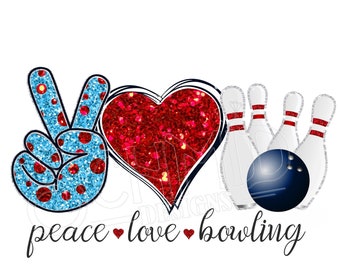 Peace Love Bowling Etsy