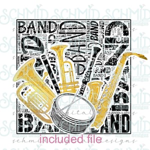 school band PNG, band shirt png, band booster png, high school band png, marching band shirt png, band sub design