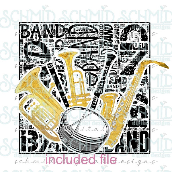 Schulband PNG, Band-Shirt PNG, Band-Booster PNG, High-School-Band PNG, Blaskapelle Shirt PNG, Band-Sub-Design