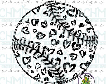 BASEBALL LEOpard heart PNG, SOFTBALL Leopard heart png, baseball , softball shirt design, baseball