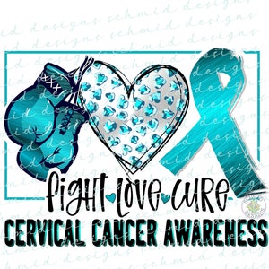 cervical cancer awareness  fight love cure  PNG|  digital download