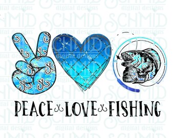 Download Peace Love Fish With Photos Etsy