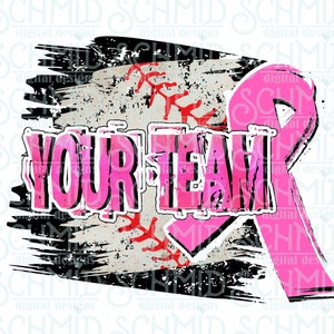 personalized BREASt Cancer baseball TEAM PNG /pink out baseball PNG / breast cancer png/ mascot png / pink out clipart/ baseball