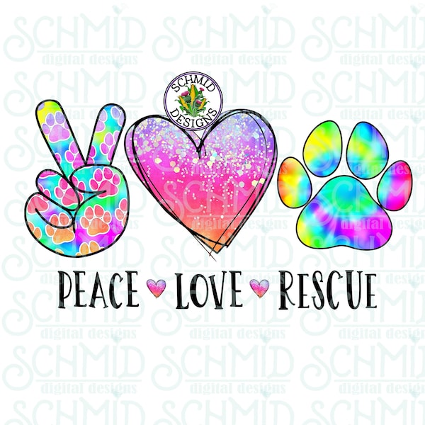 peace love rescue png /  peace love rescue / DIGITAL DESIGN