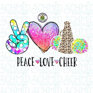 peace love cheer png, cheerleading png, cheerleading shirt design, cheer shirt png, cheer shirt design, cheerleader digital design,