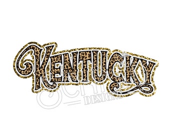 Kentucky,leopard print  png, for sublimation, cut, direct print, screen print.