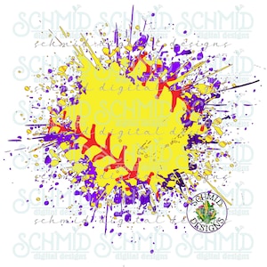 PURPLE, splatter softball png, softball png,  softball background png,  softball background,  softball digital download