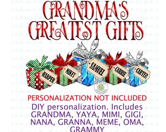 GRANDMa DIY INTERACtive Personalized greatest gifts png/ DIGITAL DOWNLOAD