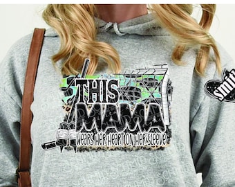 HOCKEY mama, heart on sleeve, hockey png,  hockey mom shirt png,  hockey background,  hockey digital download, hockey sublimation png