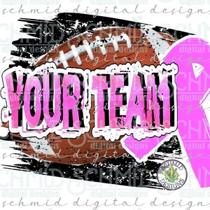 PERSONALIZED BREASt Cancer, football TeAM PNG, pink out football PNG, breast cancer png, mascot png, pink out clipart, football shirt design
