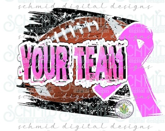 PERSONALISIERTER BRUSTKREBS, Fußball Team PNG, Brustkrebs PNG, Maskottchen PNG, Pink heraus Clipart, Fußball-Trikot-Design