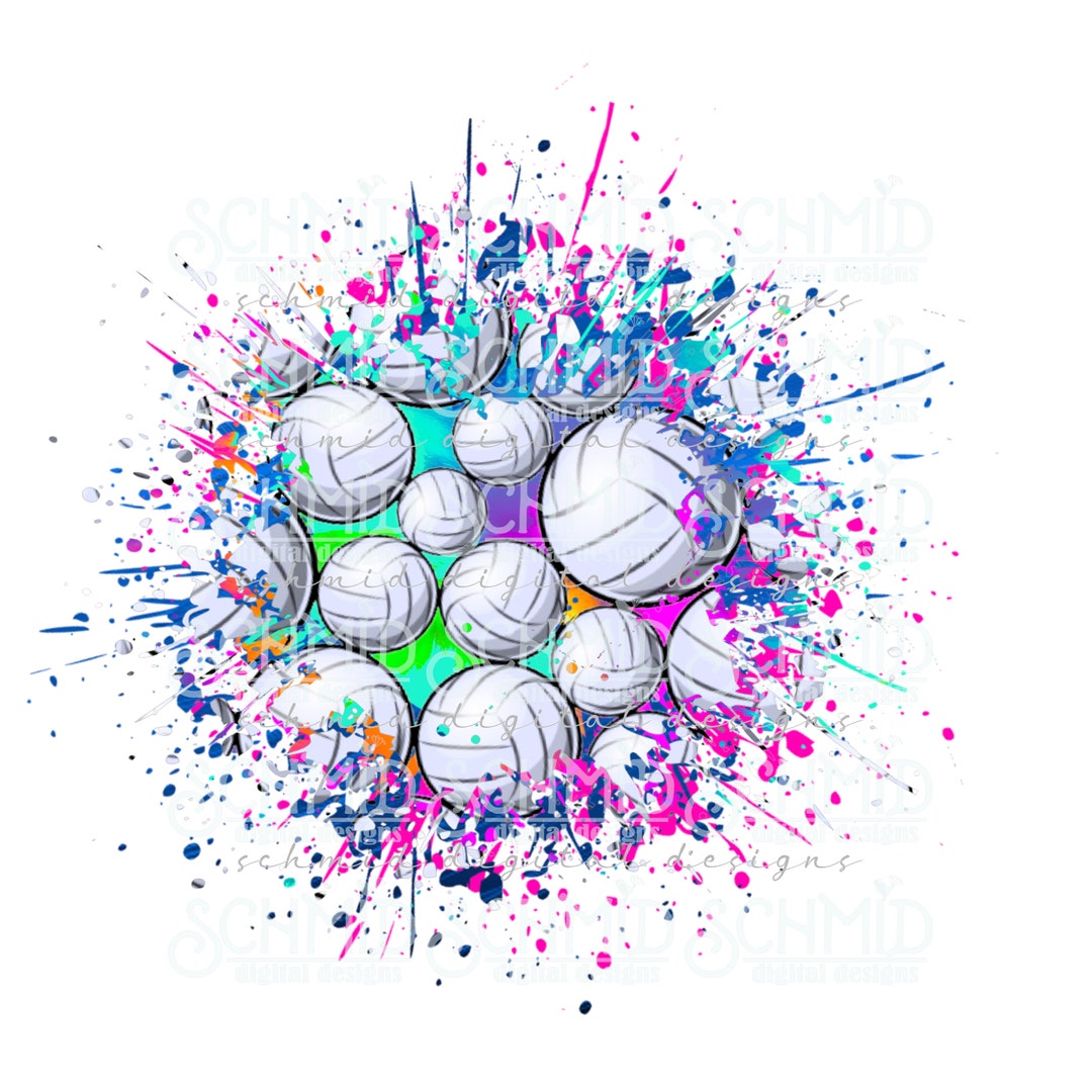 Tie Dyed Splatter Volleyball Png, Volleyball Background, Volleyball ...