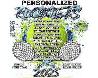 personalized tennis TEAM PNG, tennis team png, tennis team design, tennis, tennis team, tennis png, tennis shirt design, ROSTER
