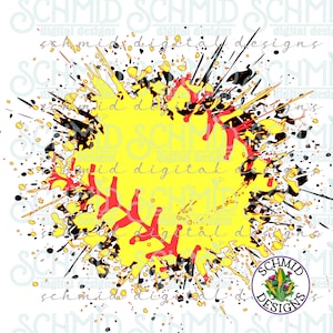 SPLATTER softball png /softball background png / softball clipart / softball png / softball file / softball design