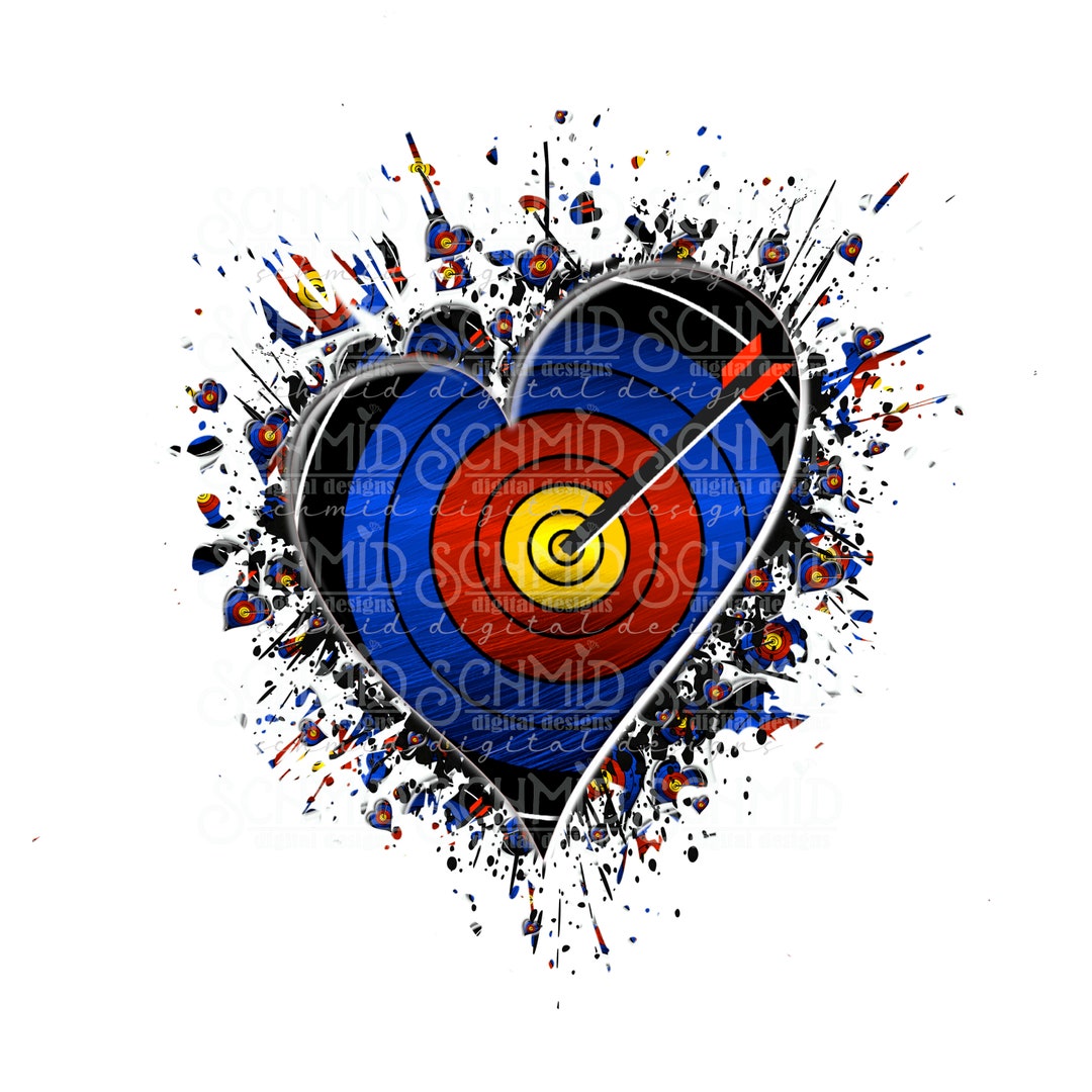 Heart Splatter, Archery Heart, Archery MOM Png, Archery Mom, Distressed