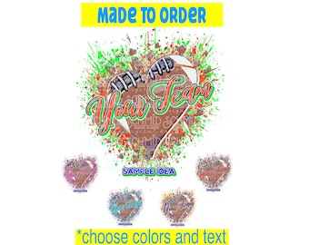 splatter heart, personalized football TEAM, football mascot PNG,  mascot design, mascot png,  football, football team design, football png