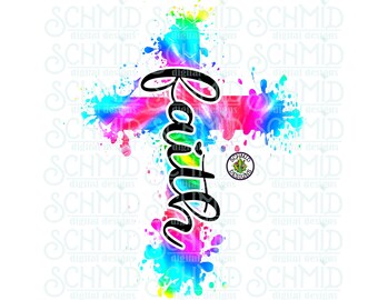 tie dye FAITH cross png / DIGITAL DESIGN