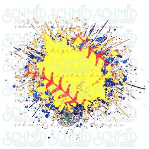 softball png, softball background png, softball background, softball digital downloaD, splatter softball png, BLUE