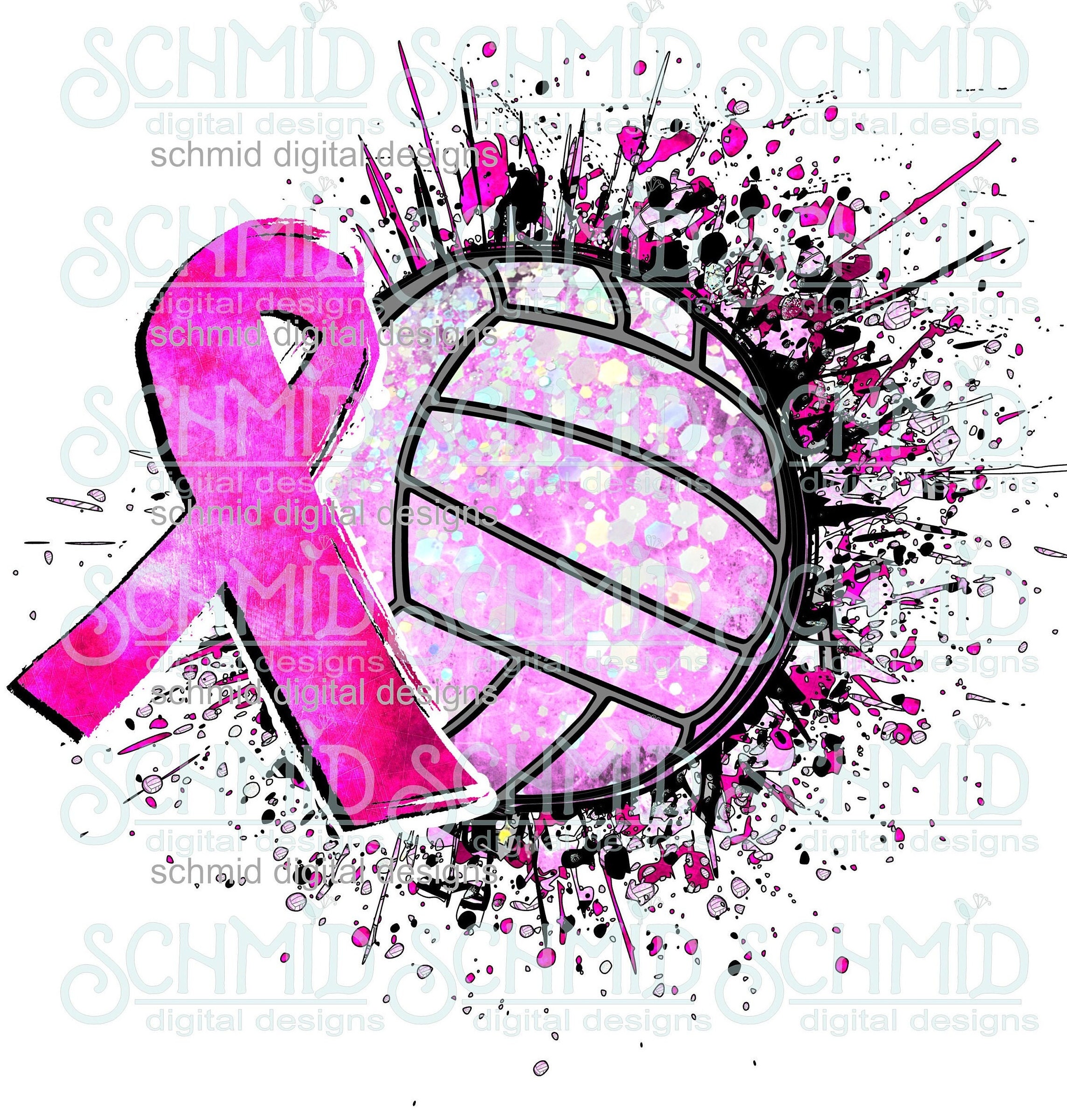 Dig Pink Volleyball Ribbon  Pink Volleyball Clip Art Image in Vector Format