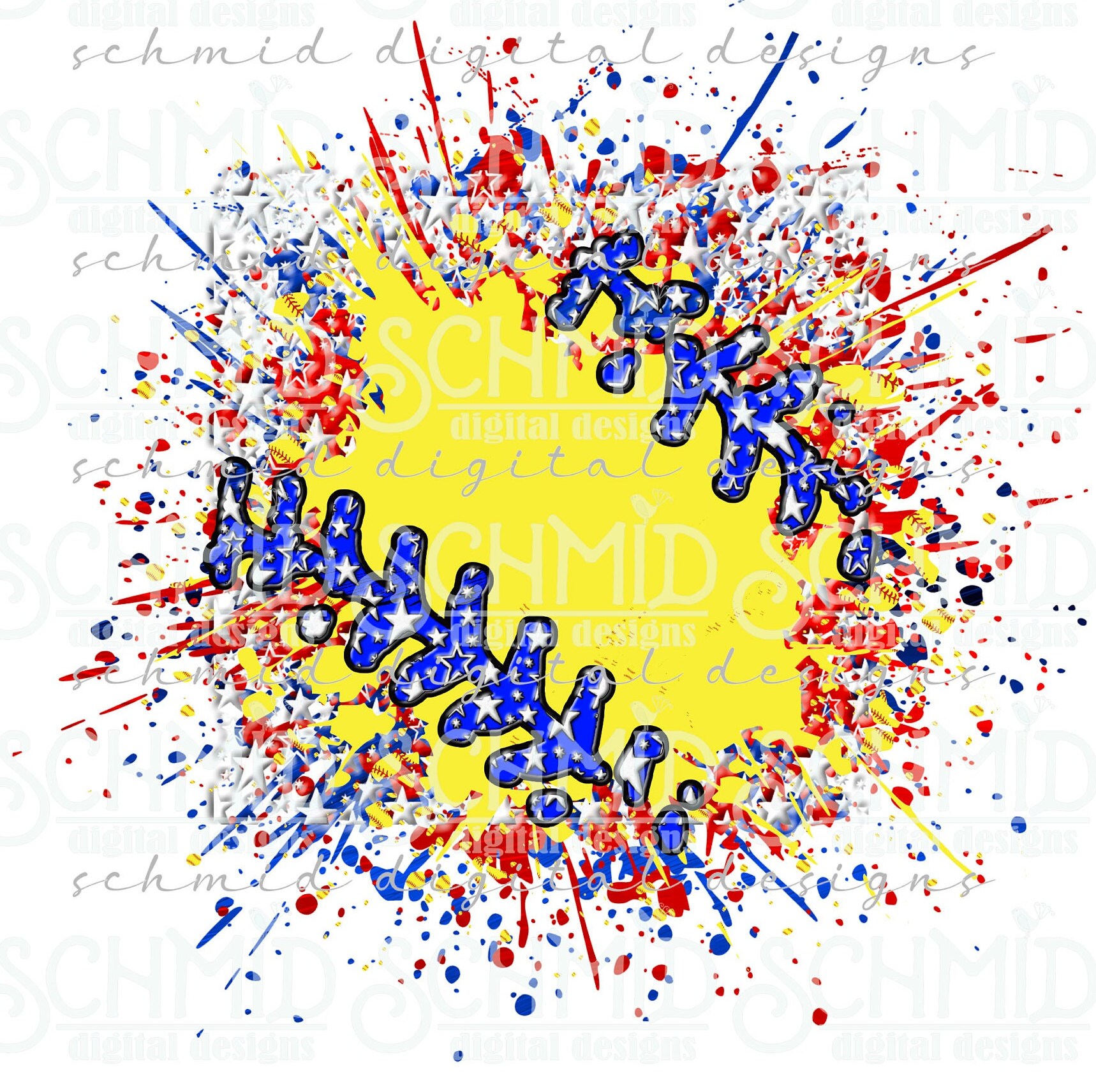 Patriotic, Splatter Softball Png /softball Png/ Softball Background Png ...