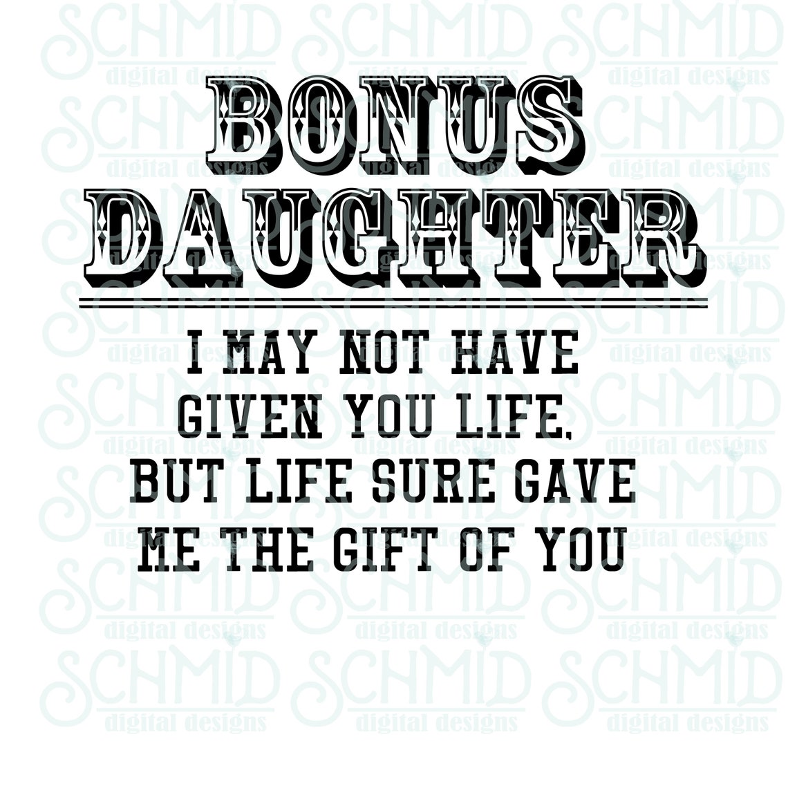 Black and white bonus daughter definition bonus daughter svg/ Etsy