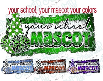 Custom Cheer Mascot PNG: Personalized Cheerleading Design (Digital Download)