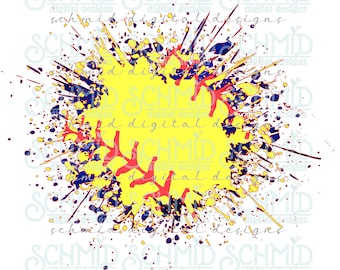 NAVY BLUE SPLATTER softball png /softball background png / softball clipart / softball png / softball file / softball design