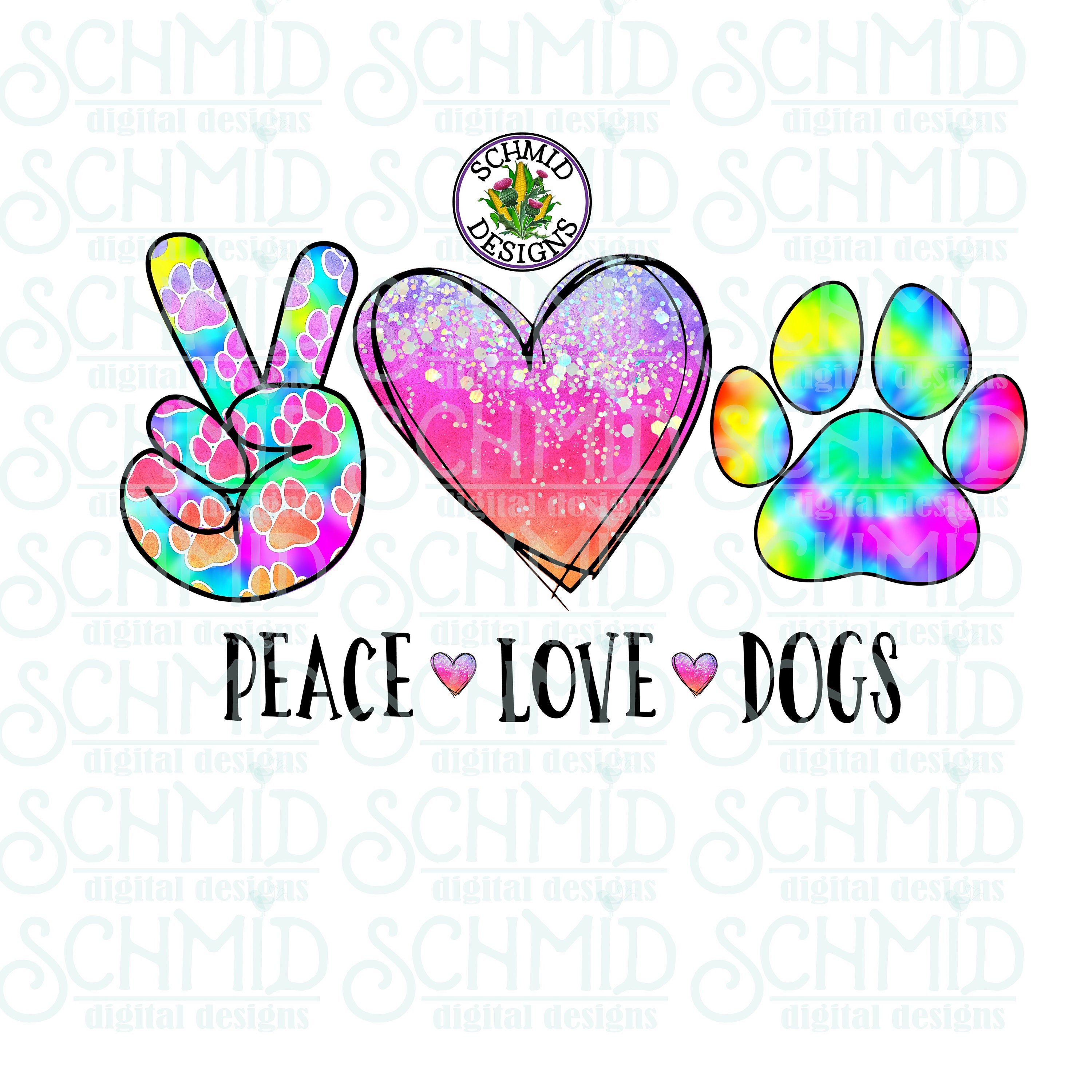 Peace love dog png / peace love dog / DIGITAL DESIGN Etsy