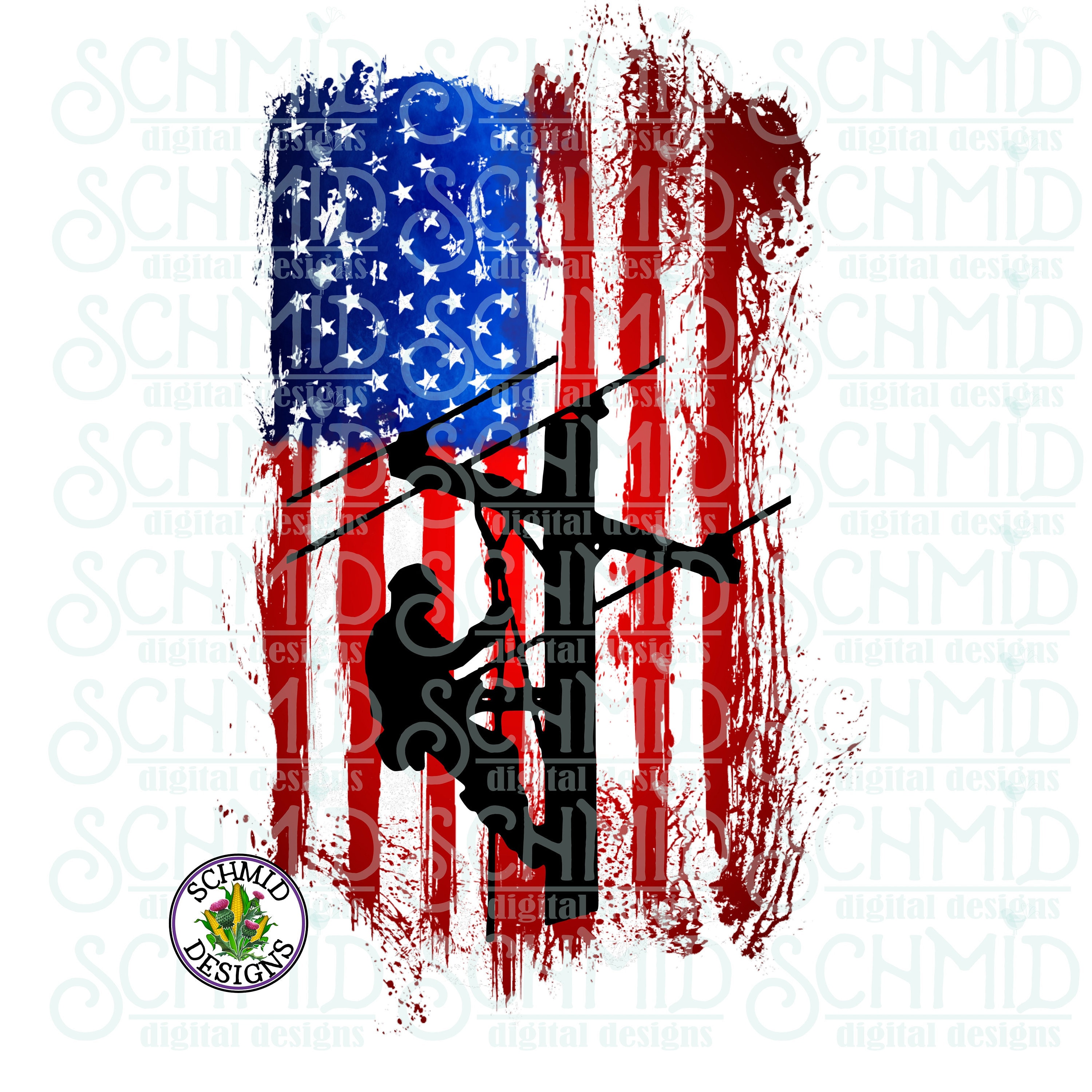 Flag lineman PNG / lineman / lineman png / lineman design / Etsy